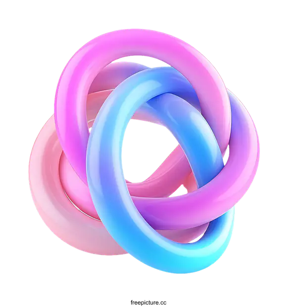 [Transparent Background PNG]Abstract Colorful Intertwined Rings