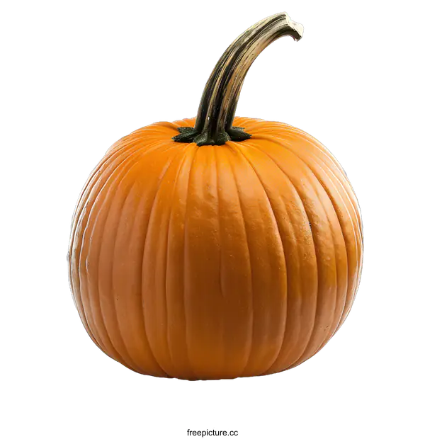 [Transparent Background PNG]Single Orange Pumpkin Isolated on White Background