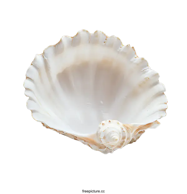 [Transparent Background PNG]Beautiful White Seashell on transparent background