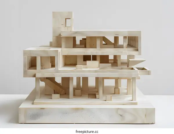 Wooden model house with minimalist design