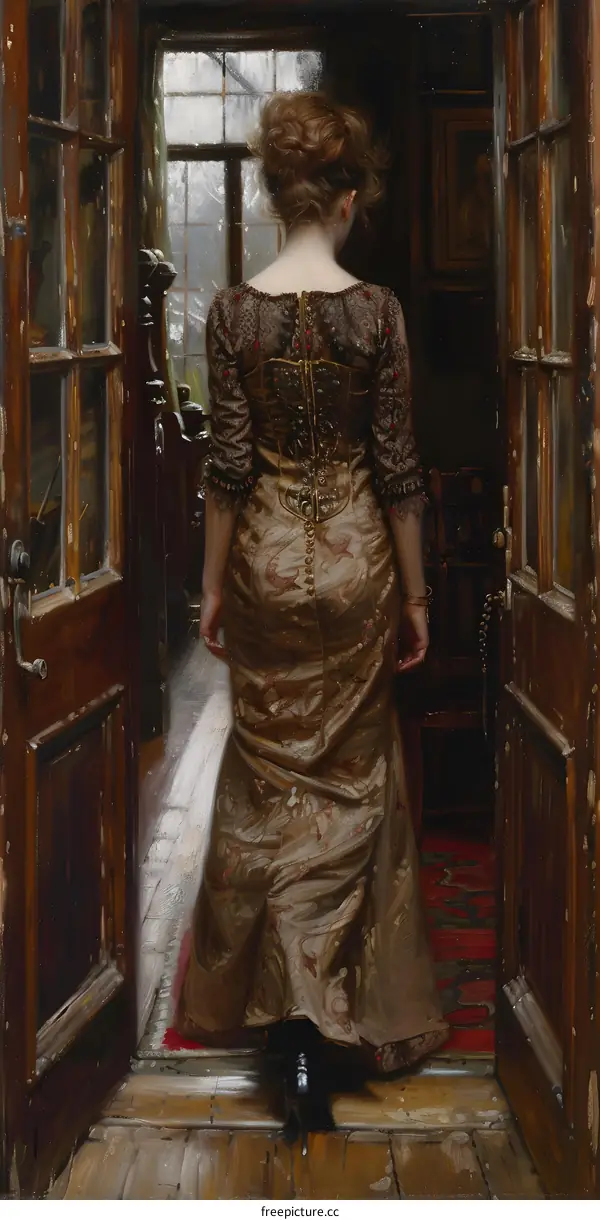 A woman standing in a doorway