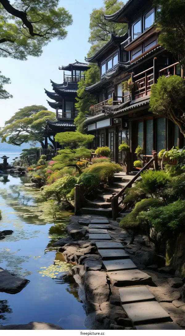 Japanese traditional house and garden