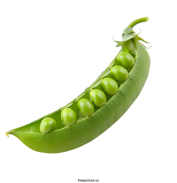 [Transparent Background PNG]Green Pea Pod with Peas Isolated on White Background