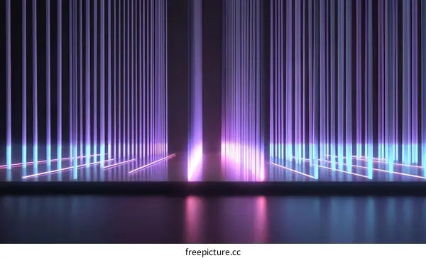 Neon Light Abstract Futuristic Stage Design