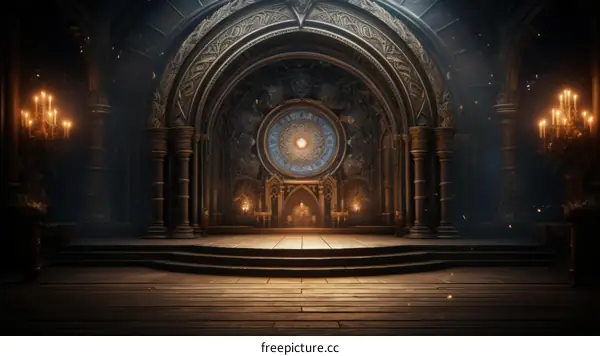 Fantasy castle interior with throne