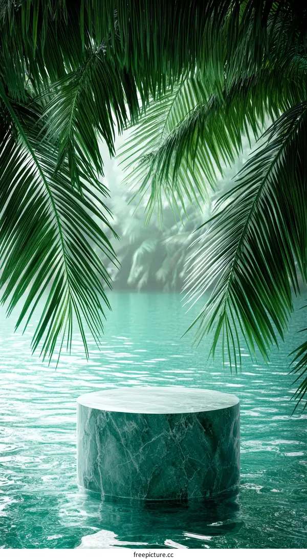 Tropical Emerald Marble Podium Display