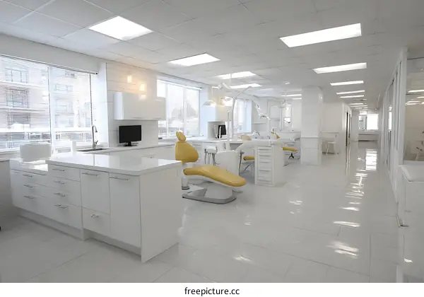 Modern White Dental Clinic Interior Design