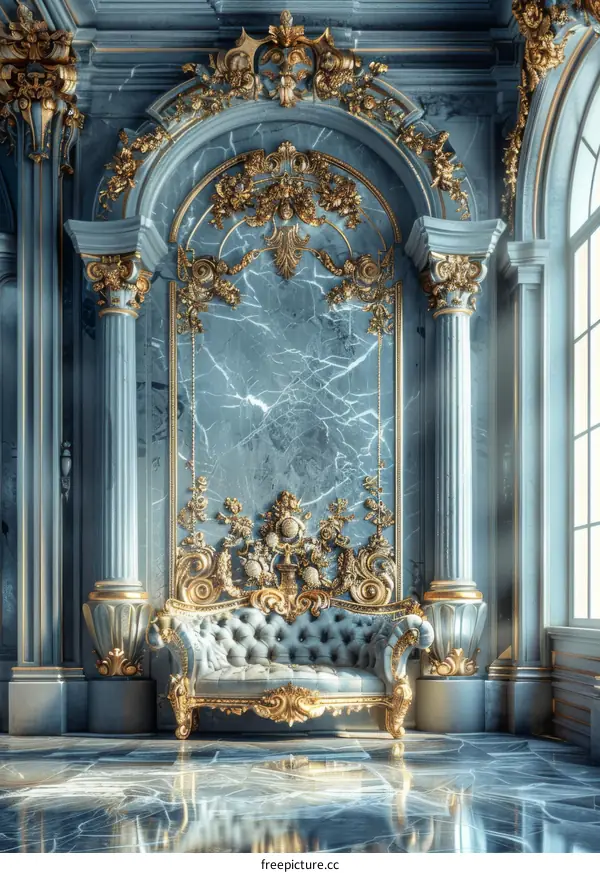 Luxury Blue and Gold Baroque Interior Design