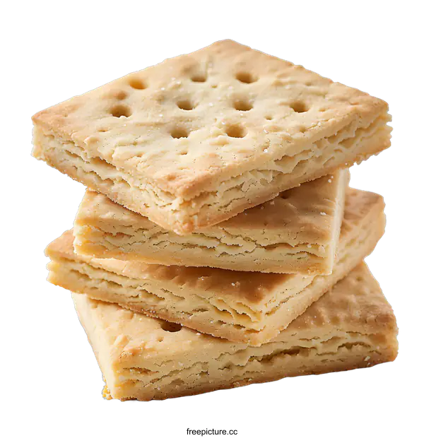 [Transparent Background PNG]Stack of square cookies on white background