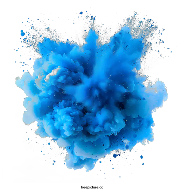 [Transparent Background PNG]Blue powder explosion