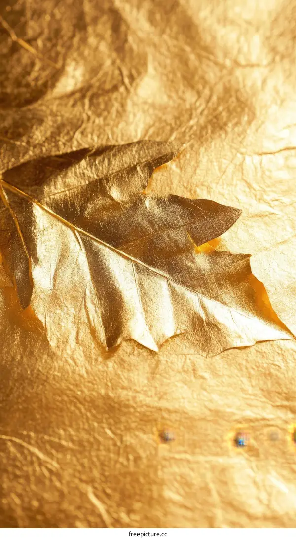 Golden Leaf Texture Background