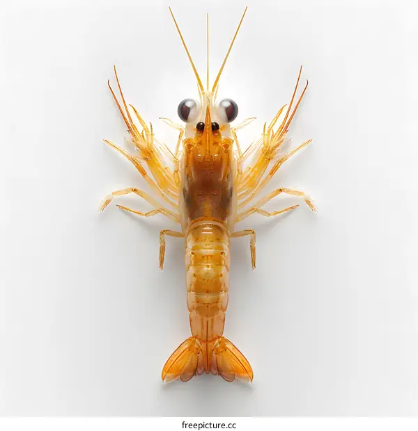 Crayfish on white background
