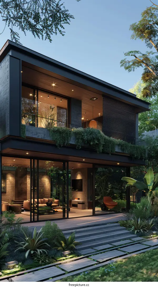 A Stunning Modern House with a Tropical Garden