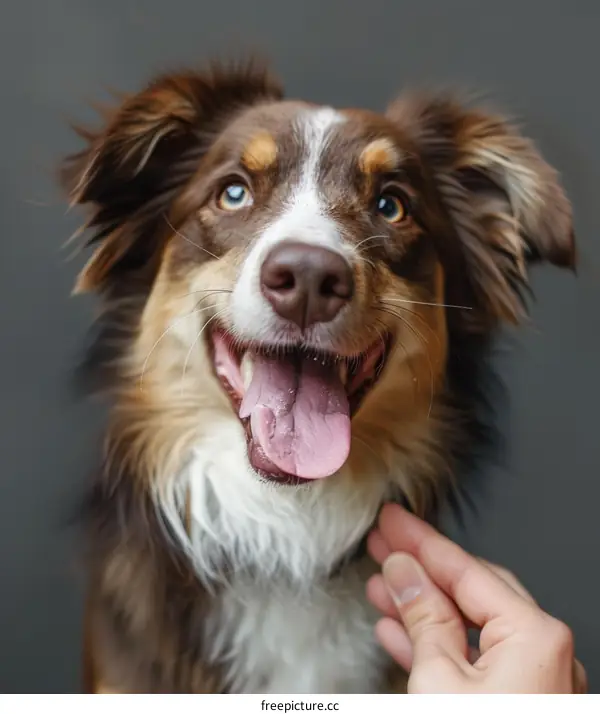 brown and white Australian Shepherd dog