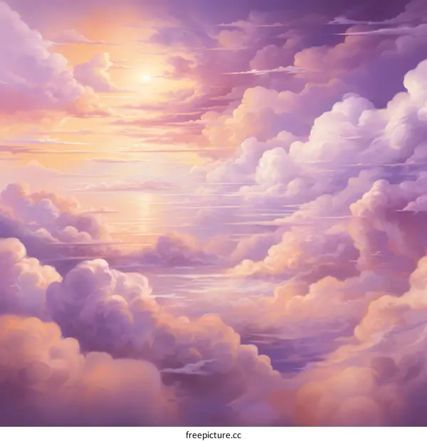 above the cloudscape during sunset