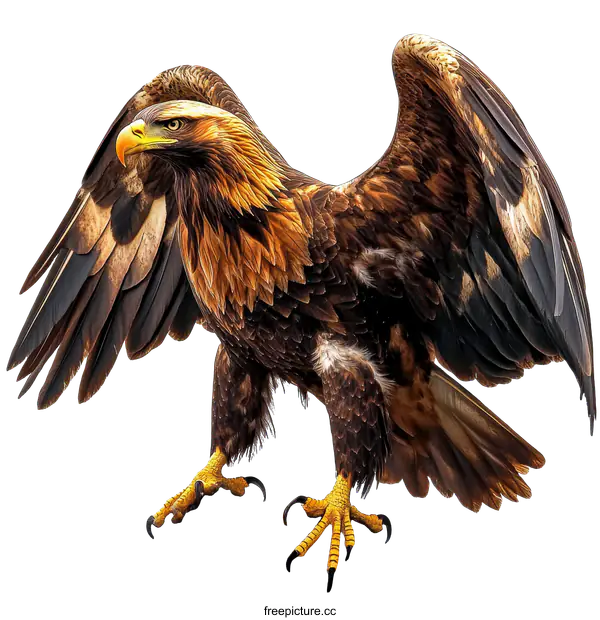 [Transparent Background PNG]Majestic Golden Eagle in Flight