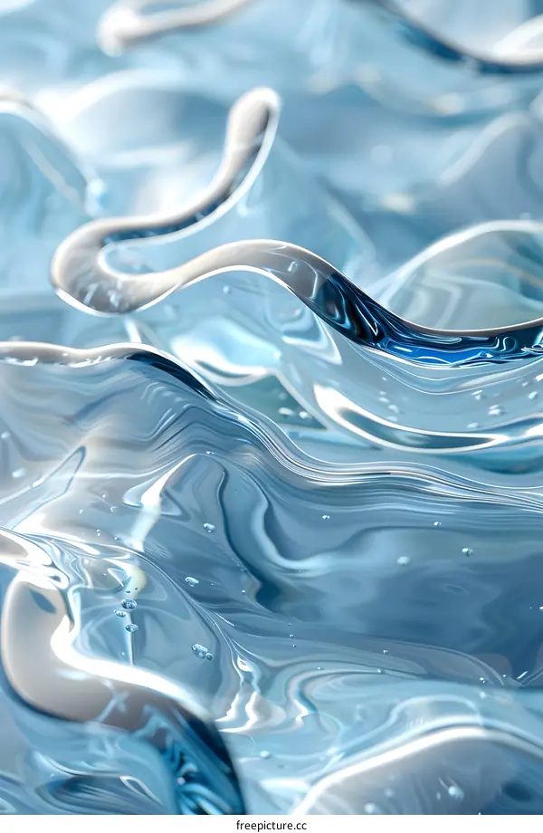 Abstract Blue Liquid Texture