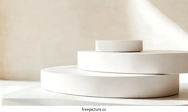 Minimalist White Display Stands for Product Photography
