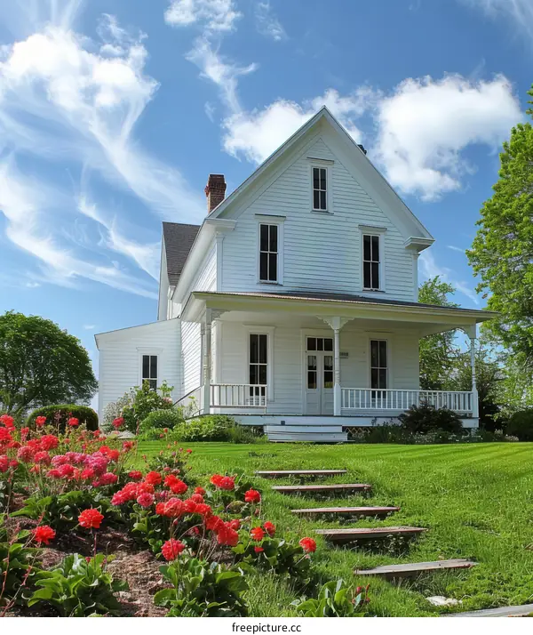 Charming White Farmhouse in the Countryside