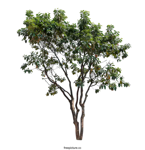 [Transparent Background PNG]Green Tree With Branches Isolated On transparent background