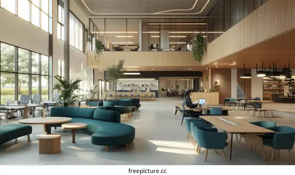 Modern Open-Plan Office Space with Casual Seating