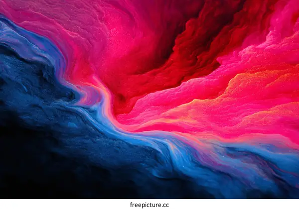 Abstract Colorful Flowing Paint Splatter Art