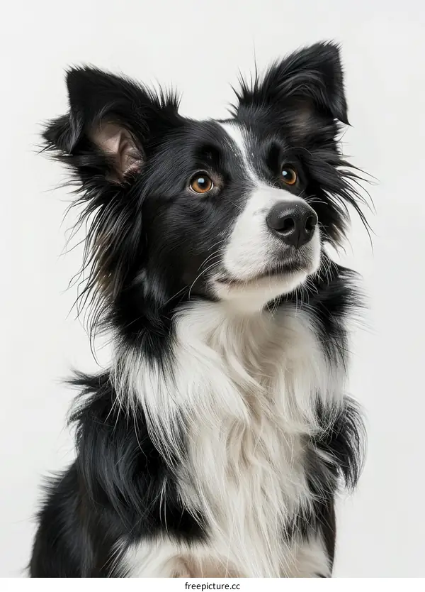 A Border Collie stares off into the distance