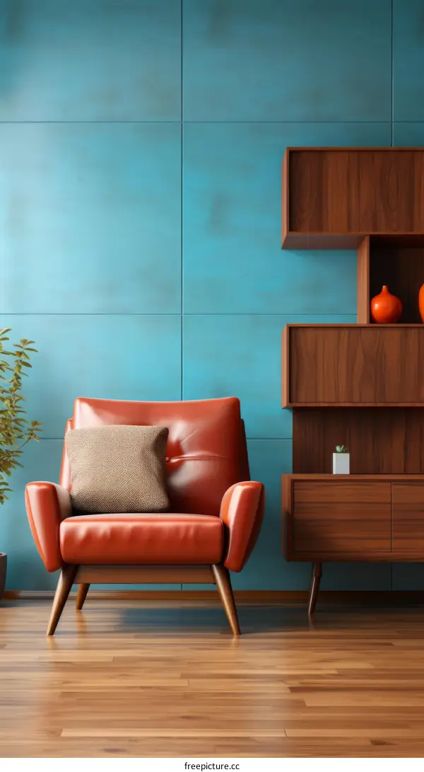 retro style living room interior design