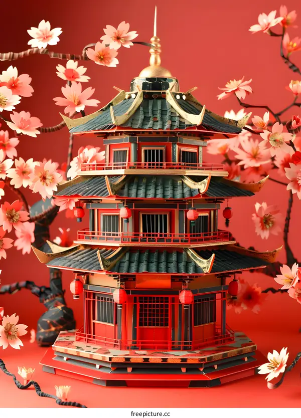 Traditional Chinese Pagoda Model