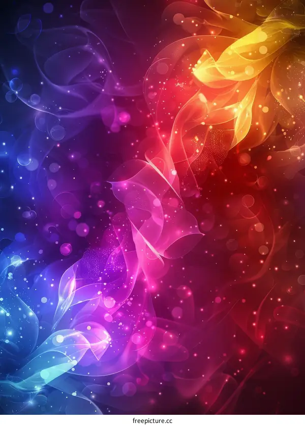 Colorful Abstract Glowing Swirls Fantasy Background