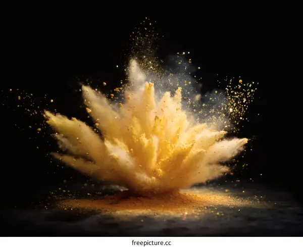 Golden Powder Explosion Abstract Background