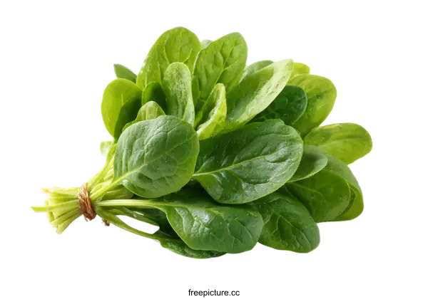 [Transparent Background PNG]Fresh Spinach Bundle on White Background