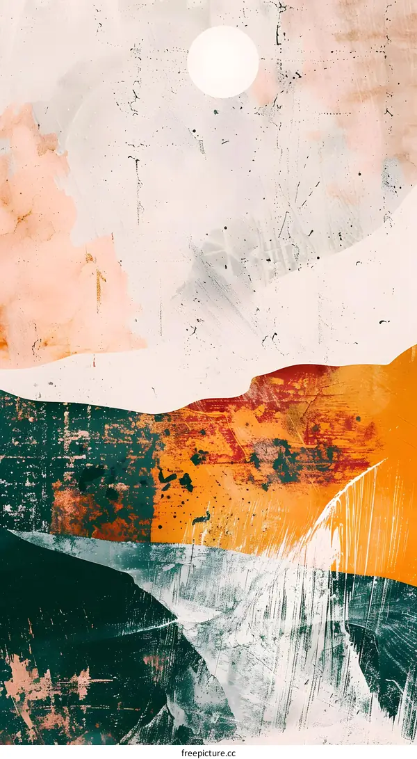 Abstract Landscape With White Circle