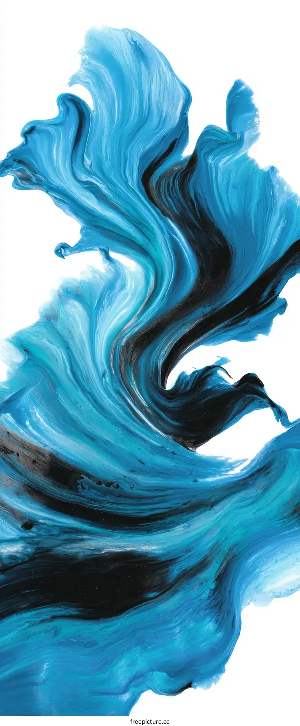 Abstract Blue and Black Fluid Art Painting