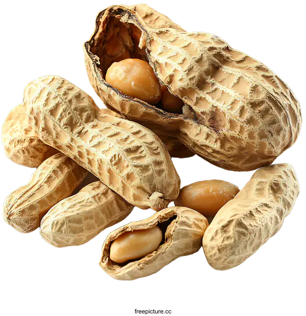 [Transparent Background PNG]Closeup of Peanuts in Shells