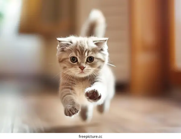 Cute kitten running
