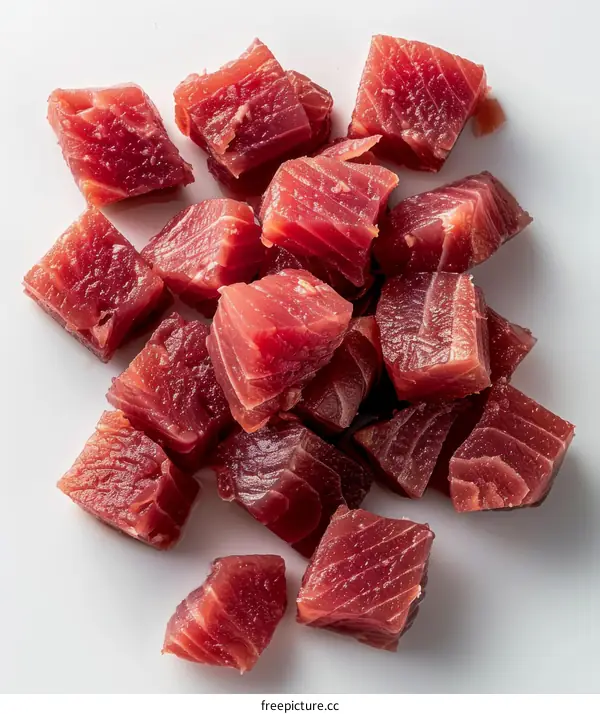 diced raw tuna