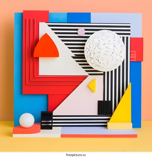 Abstract Geometric Shapes with Bright Colors