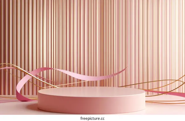 Pink and Gold Geometric Display Platform