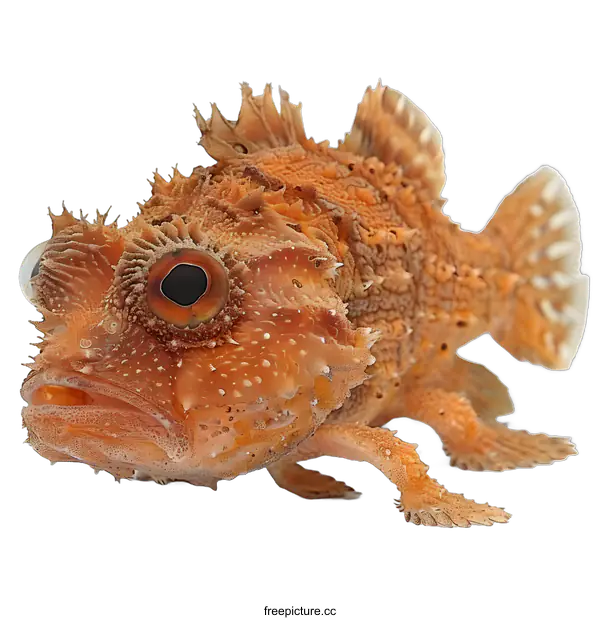 [Transparent Background PNG]Close Up of a Spiny Orange Fish