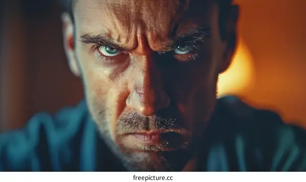 Close-up Portrait of an Angry Man