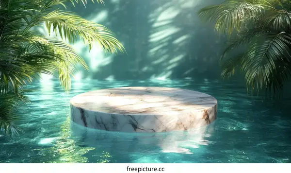 Tropical Marble Podium Display Design