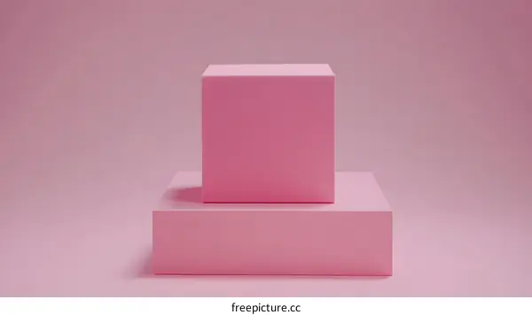 Minimalist Pink Cube Shape for Product Presentation