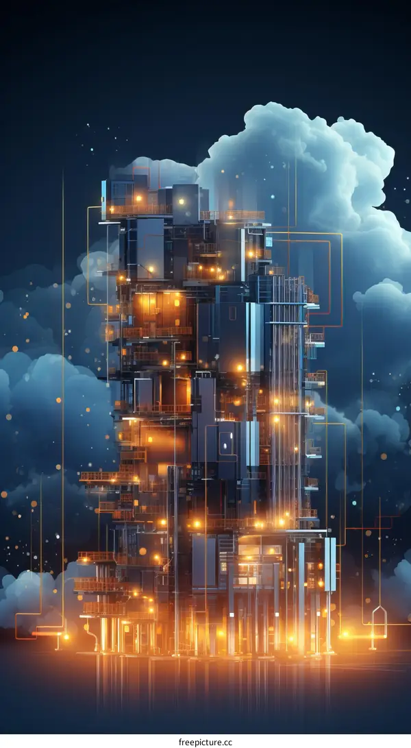 futuristic city illustration