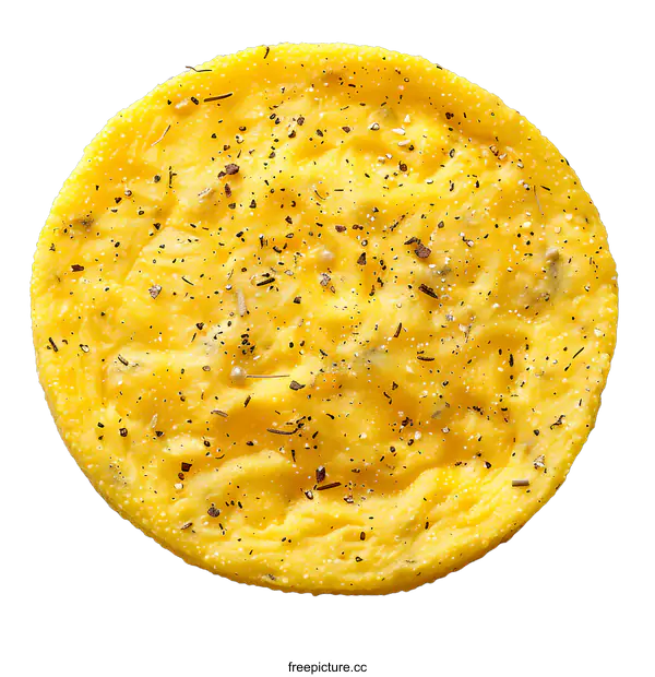 [Transparent Background PNG]Close-up of a round piece of polenta
