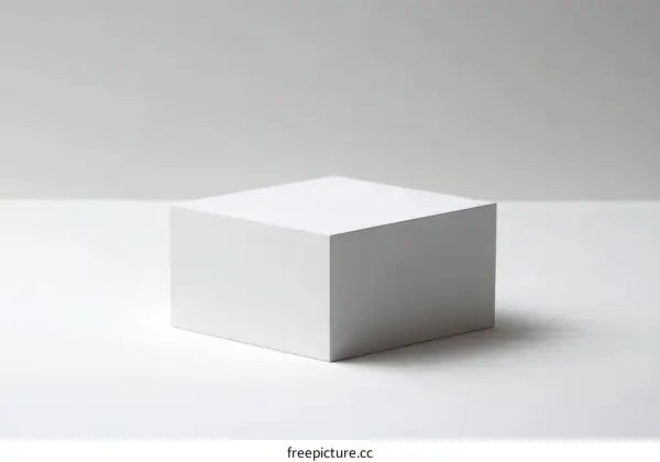 White Geometric Cube Display Object