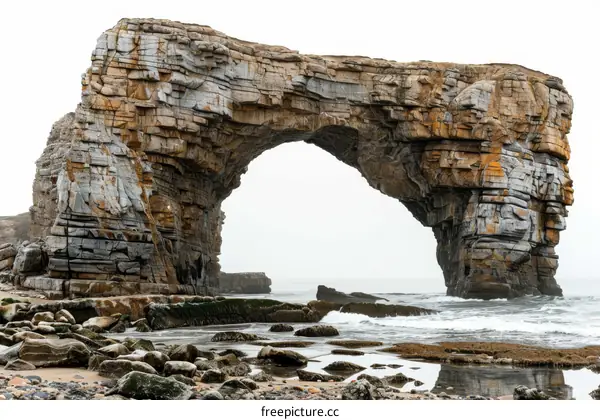 Stunning Rock Arch on Beach with Sea View