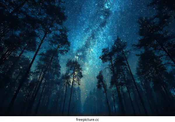 Night Sky Forest Pathway