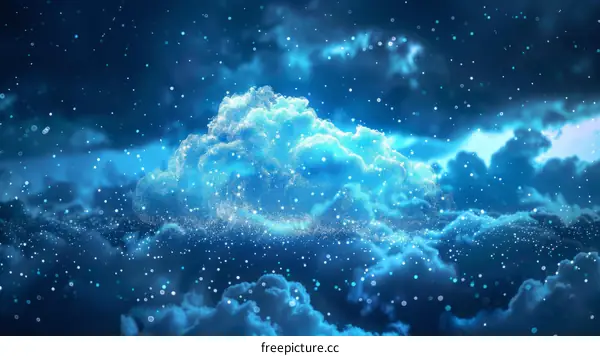 Glowing Blue Cloud Infrastructure Concept Illustration