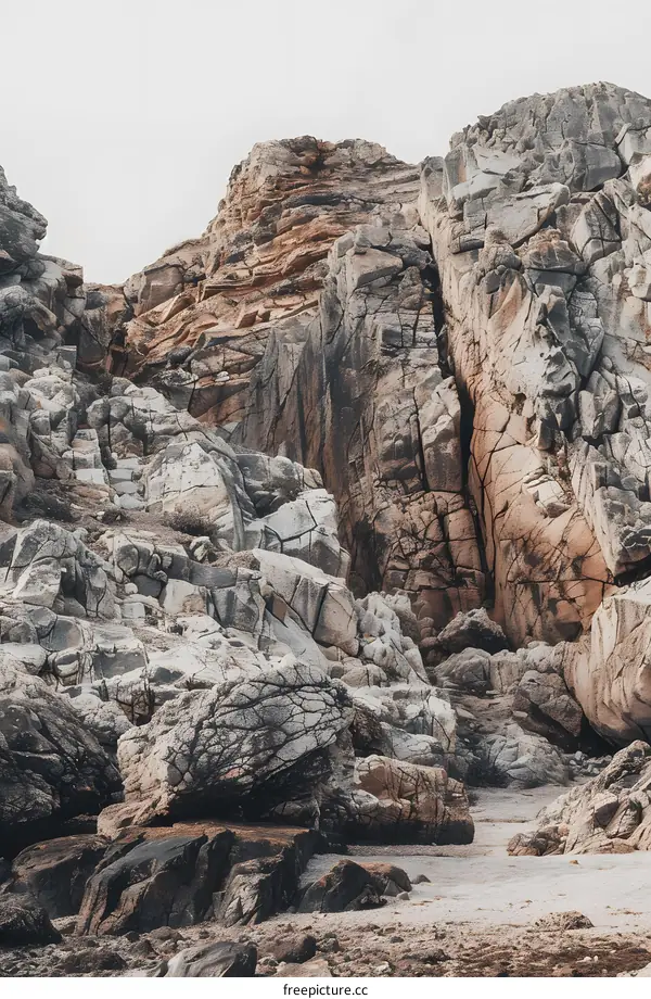 Grey and Brown Rocky Mountain Cliff